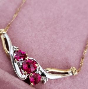 Stamped 10K Necklace with gemstone